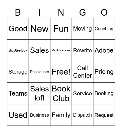 BigSteelBox Bingo Card