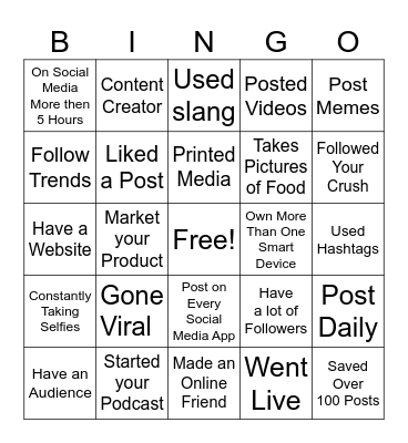 NV Media Bingo! Bingo Card
