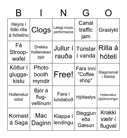 Amsterdjamm Bingo Card
