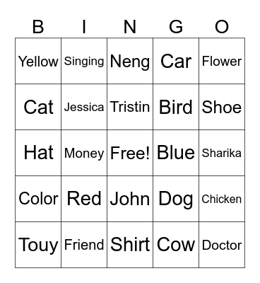 Bingo With Friends Bingo Card