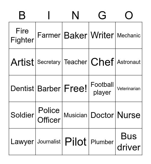 Jobs! Bingo Card