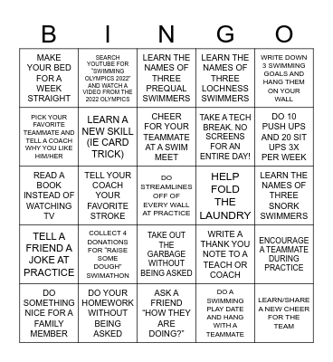 CAG BEAST BINGO Card