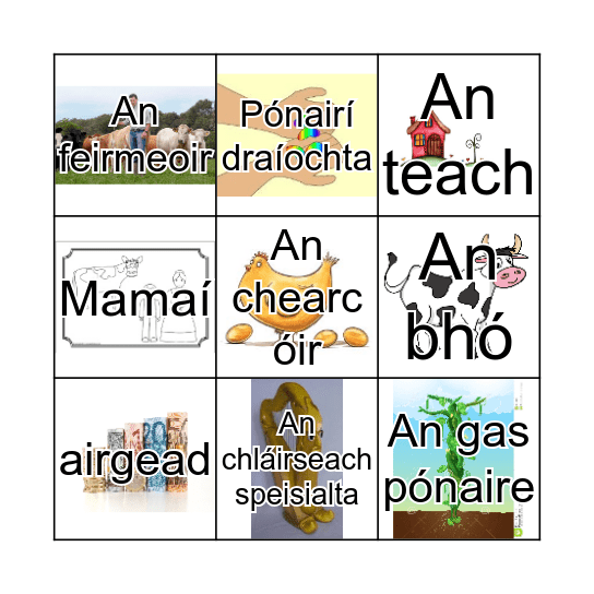 Séan agus an gas pónaire Biongó  Bingo Card