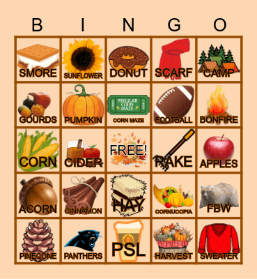 RETIRED Fall Bingo Card