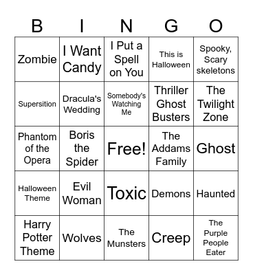 Halloween BINGO Card