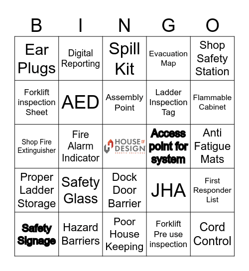 Safety Review Bingo Card