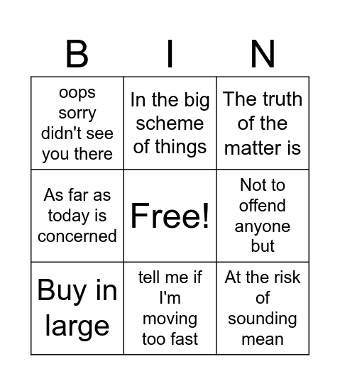 Mr.Sapp BINGO Card