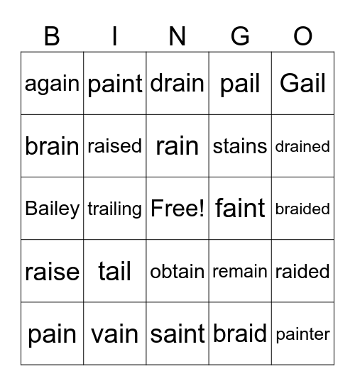 AI Words Bingo Card