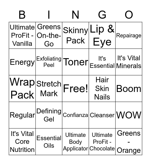 IT WORKS BINGO BLITZ! Bingo Card