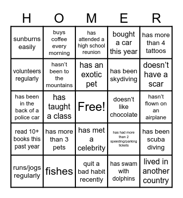 CAM 2023 Bingo Card