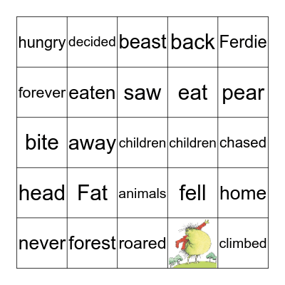 Fat Ferdie Bingo Card