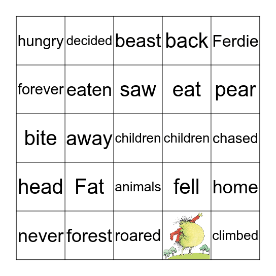 Fat Ferdie Bingo Card