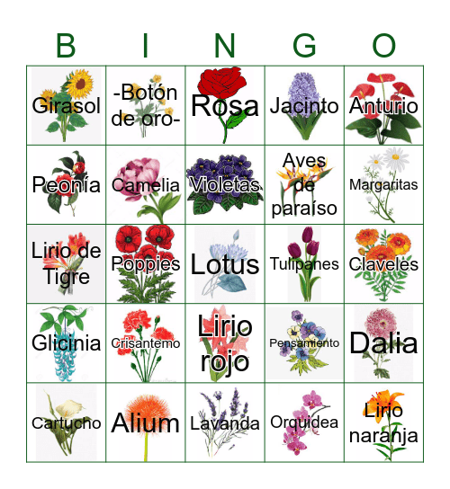 FLOWER BINGO Card