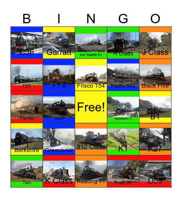 Steam Locomotives: Whistling, Chugging, Smoking Iron Horses of the Past Bingo Card