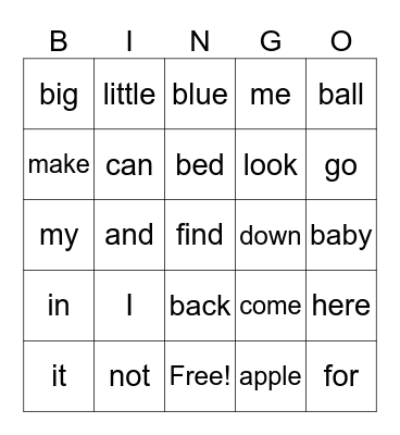 P1HFW 1-3 Bingo Card