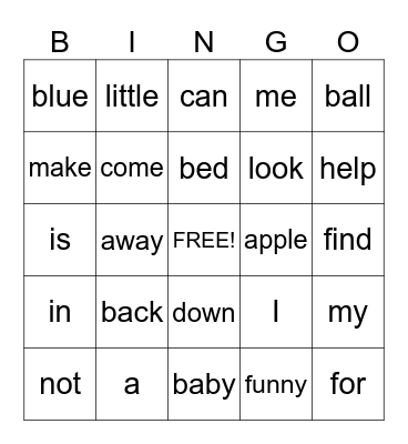P1HFW Ch 1-3 Review Bingo Card