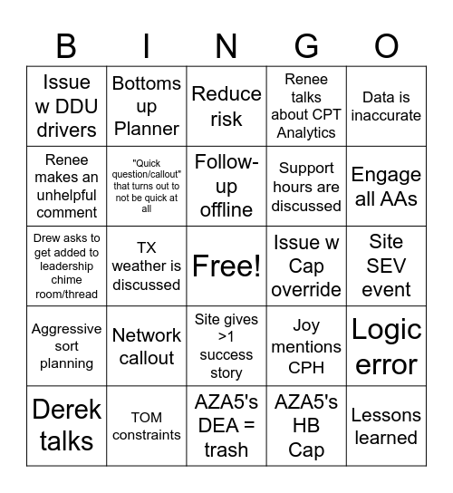 PBDD Daily Call Bingo! Bingo Card