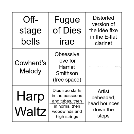 Bingo Fantastique Bingo Card