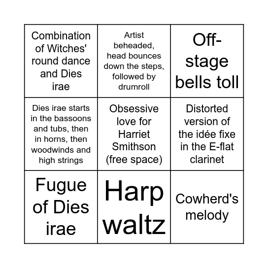 Bingo fantastique Bingo Card