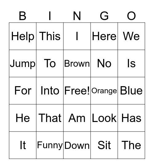 Family Site Bingo Card