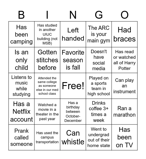 Bingo Card