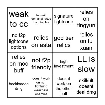 THE MID YUAN BINGO CARD Bingo Card