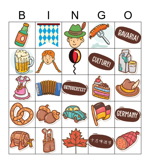 Oktoberfest Bingo Card