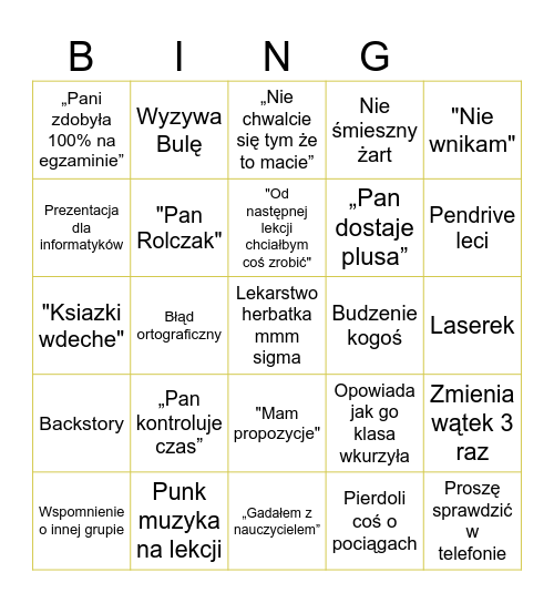 Berlinka bingo Card