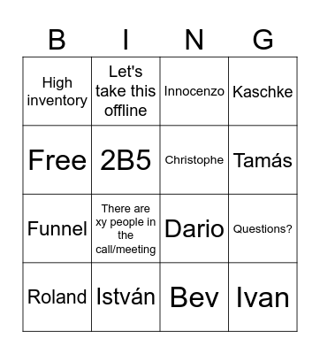 Sales meeting bingo Card