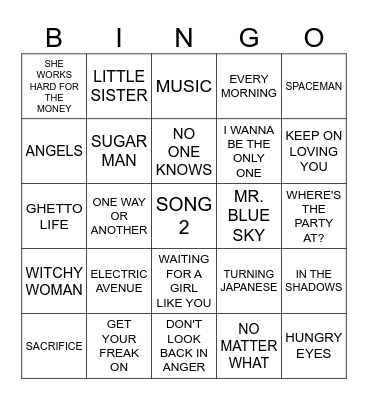 Karen's 50th Bingo Card