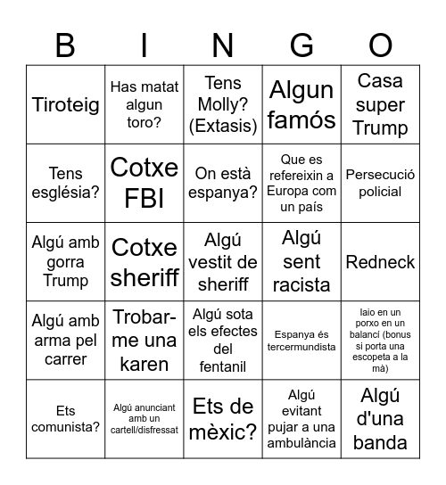 Bingo EUA Bingo Card