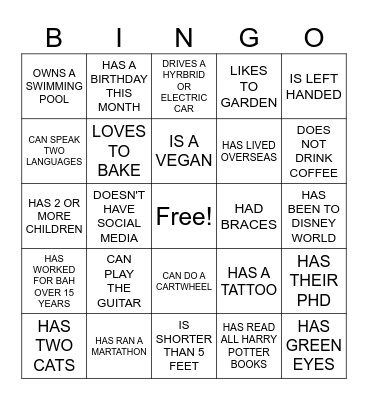 FIND A COLLEAGUE WHO..... Bingo Card