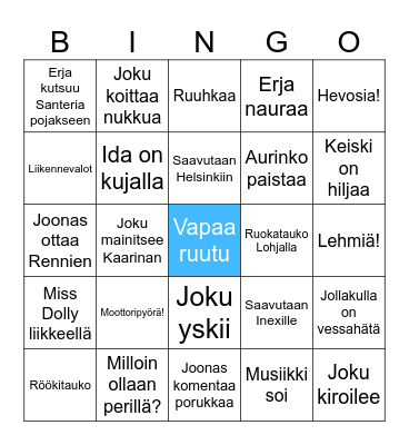 Matkabingo Card