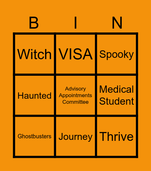 Spooky Bingo Card