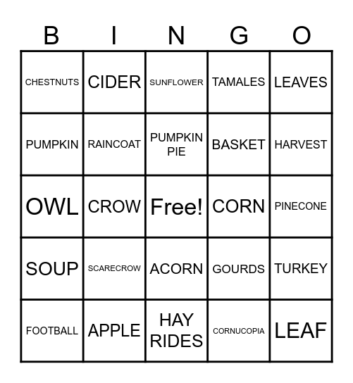 BINGO WITH BUDDIES Bingo Card