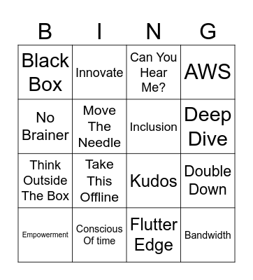 Corporate Bingo! Bingo Card