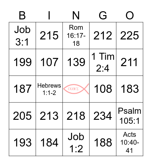 Apostles' Creed Bingo Card