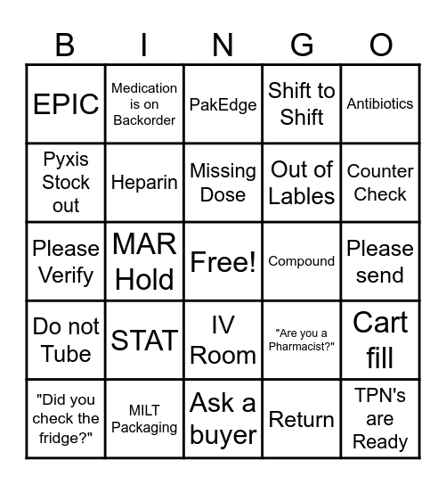 Pharmacy Week BINGO! Bingo Card