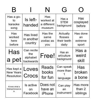Find Someone who . . . Bingo Card