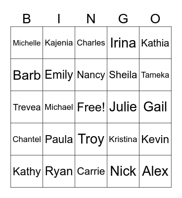 MOD 5 Getting to Know You Bingo Card