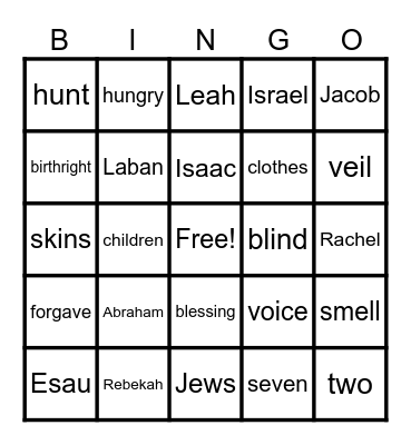 The People of Israel Bingo Card