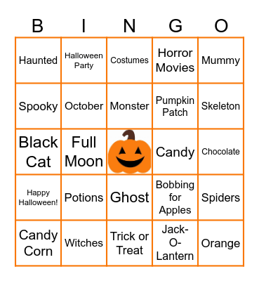 Halloween Bingo Card