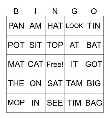 BINGO GAME Bingo Card