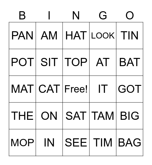 BINGO GAME Bingo Card