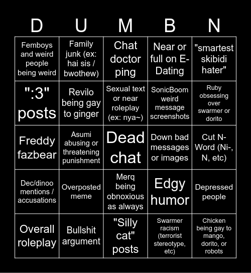 shitland Bingo Card