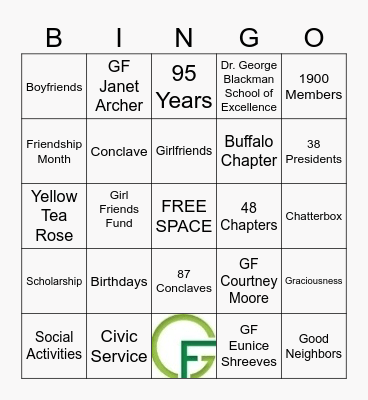 GIRL FRIENDS Bingo Card