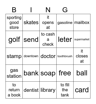 Bing Bingo Card