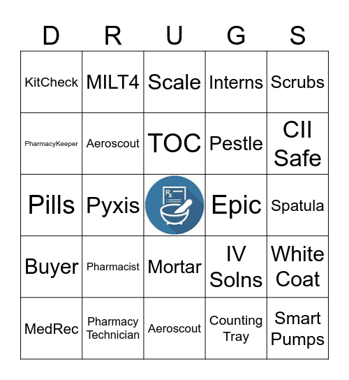 Pharmacy Bingo Card