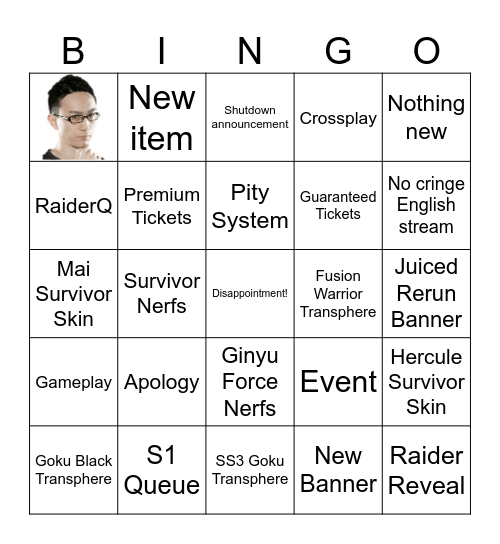 Anniversary Stream Bingo Card