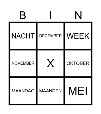 DE TIJD Bingo Card